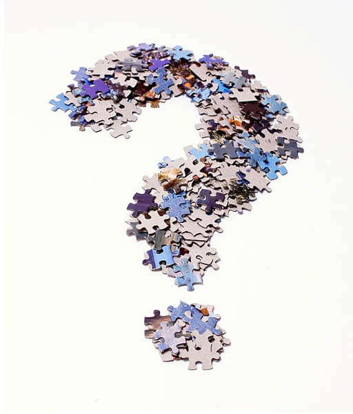 Question Mark made of Puzzle Pieces