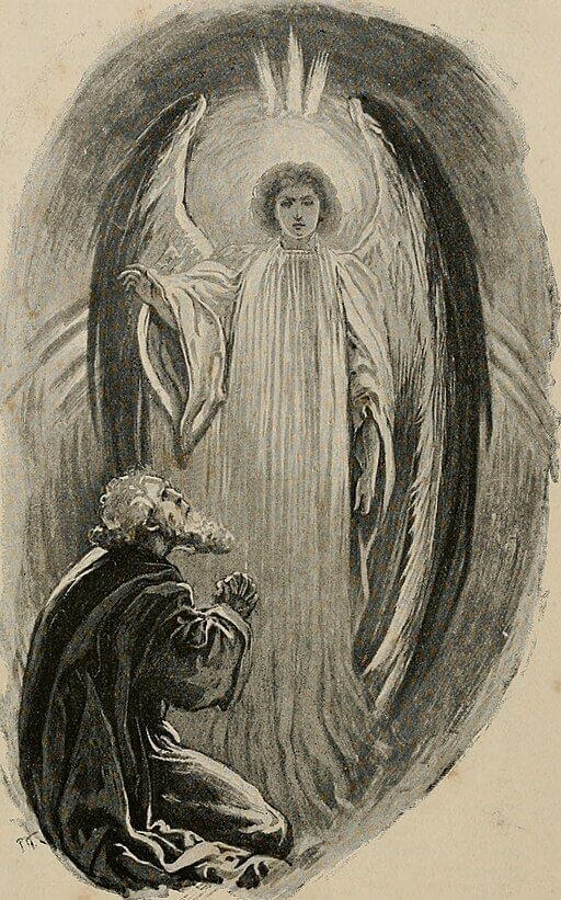 John Worshiping Before Angel's Feet